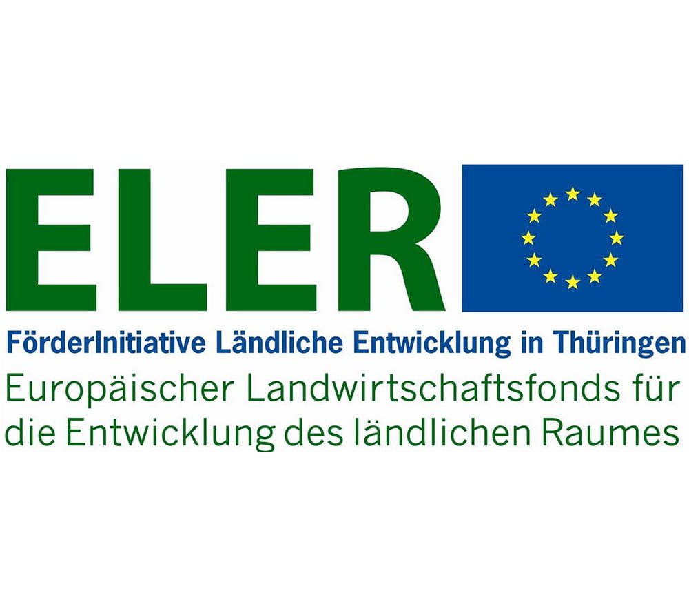 Logo ELER Förderinitiative Ländliche Entwicklung in Thüringen mit Zusatz: Europäischer Landwirtschaftsfonds für die Entwicklung des ländlichen Raumes